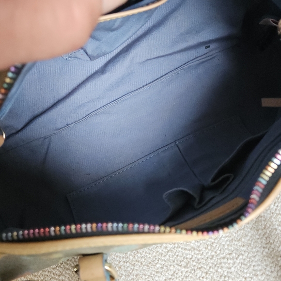 Dooney & Bourke Green and Pink Shoulder Bag with Heart Pattern - Picture 7 of 10